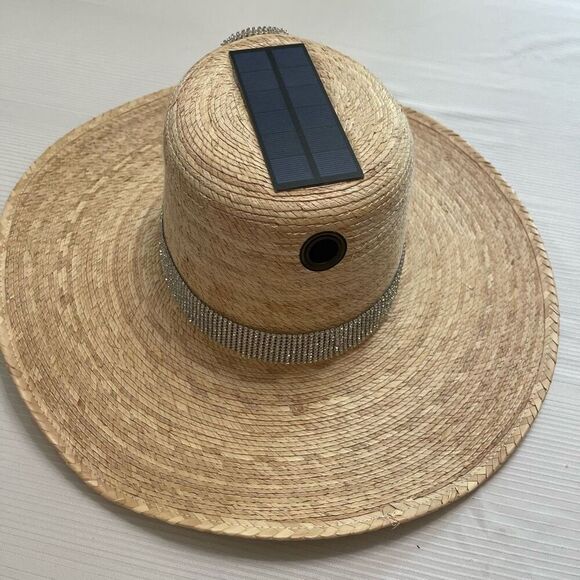 Kool Breeze Solar Fan Straw Cooling Cowboy Hat - Picture 4 of 8